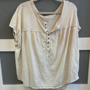 Pilcro Beige Button-Down Blouse